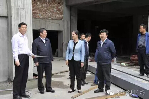 市長陳青，副市長王月成陪同省電力投資集團(tuán)公司總經(jīng)理李輝一行深入階州廣場視察