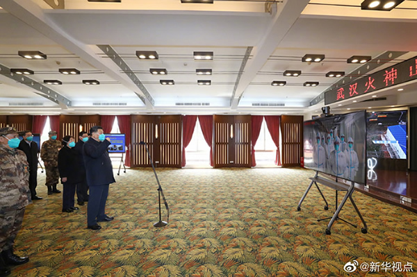 習(xí)近平考察火神山醫(yī)院，看望慰問患者和醫(yī)務(wù)工作者